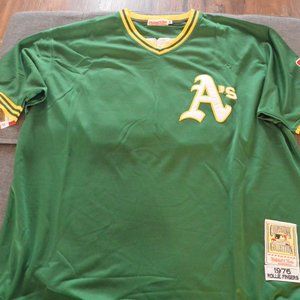 Brand NEW Oakland A's Rollie Fingers #34 Jersey Men's 2X-Large Green